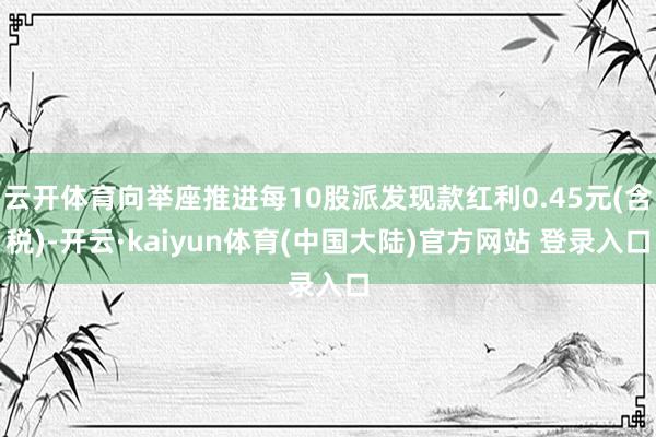 云开体育向举座推进每10股派发现款红利0.45元(含税)-开云·kaiyun体育(中国大陆)官方网站 登录入口
